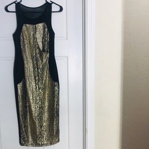 Bailey blue gold black snake dress sizeM